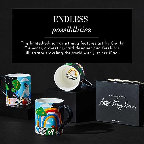Taza MacKenzie-Childs decorativa de cerámica con asa miniatura 2