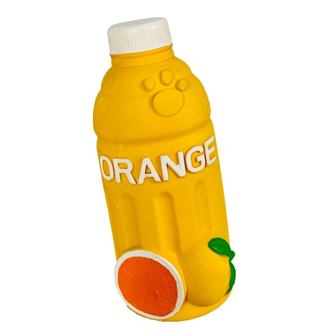Woofy Puppies Cute Fruit Bottle Interactive Toy | Anti-bite letex-Rubber Squeaky Sound chew Toy | Fruit Smell Bottle Toy for Small and Medium Dog (Orange Bottle) (B0BQGPYK3G) Amazon Price History, Amazon Price Tracker