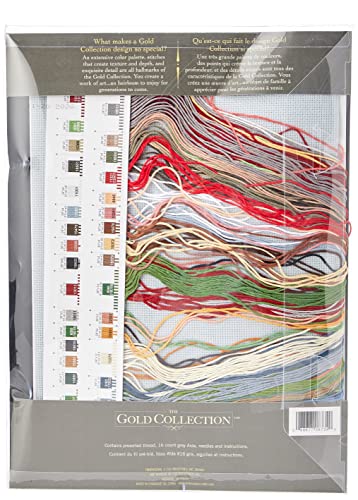 Gold Collection Candy Cane Santa Counted Cross