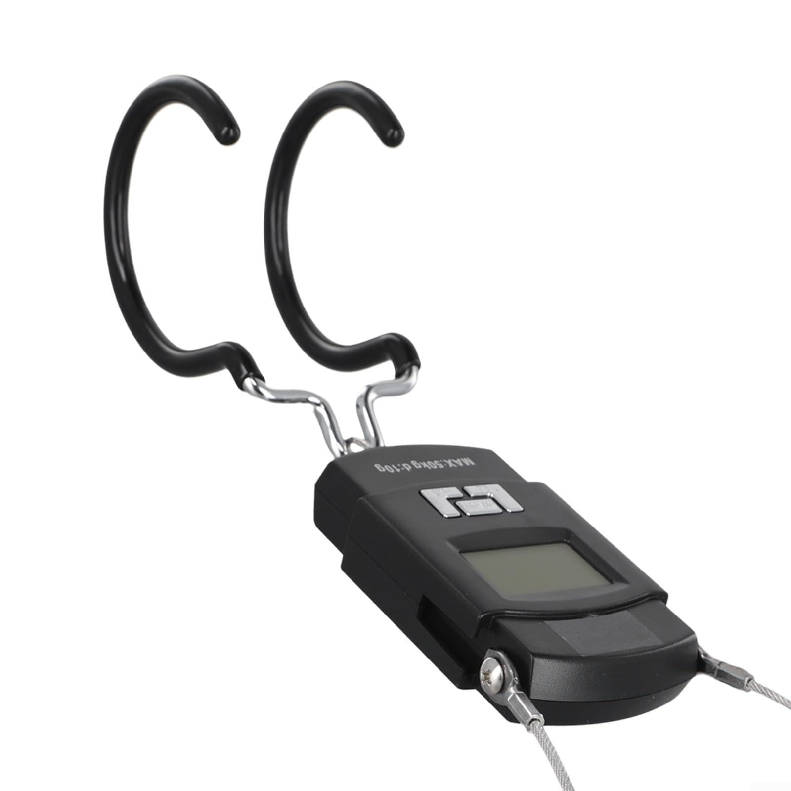 Báscula de pesaje, báscula digital portátil de gancho para equilibrio de componentes de ciclismo, báscula colgante precisa con gancho doble recubierto de goma, ligera para peso del marco de bicicleta