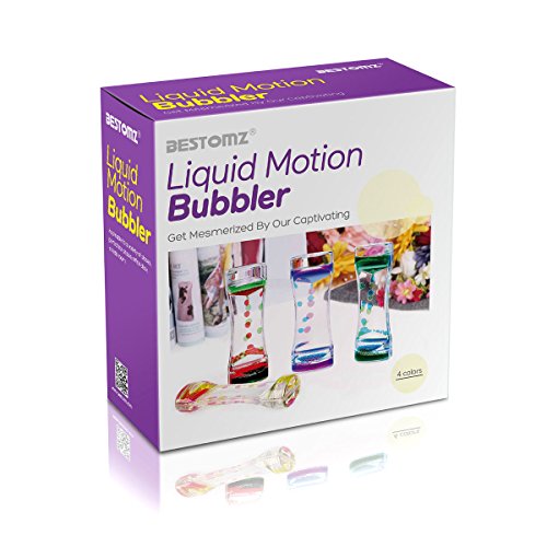 BESTOMZ 4pcs Water Motion Double Colors Liquid Bubble Timer ,Liquid Motion Bubbler for Sensory Play, Fidget Toy, Children Activity