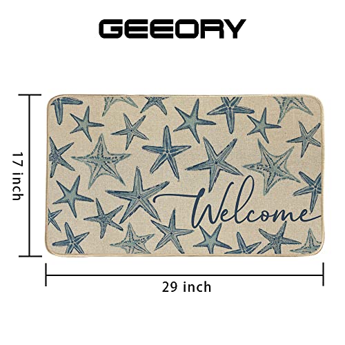 Geeory Summer Door Mat Starfish Welcome Decorative Front Door Mat Farmhouse Home Seasonal Decor For Indoor Outdoor Entrance - 17X29Inch Gk047 #TOP2