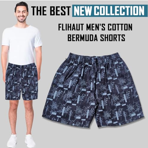 Image of Men's Cotton Shorts Waistband, Zip Fly, 1 Zip Pocket, Back Pockets (Pack of 2)