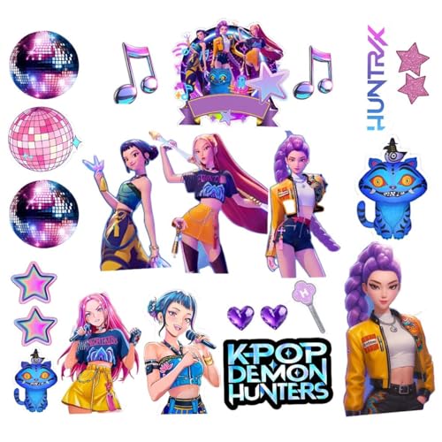 Image of Wanna Party KPOP Vinyl Stickers Pack of 4 sheets for Kpop Girls, Hunterix Vinyl Self Adhesive Stickers for Water Bottles, Phones, Laptop, Notebook Journal & other crafts