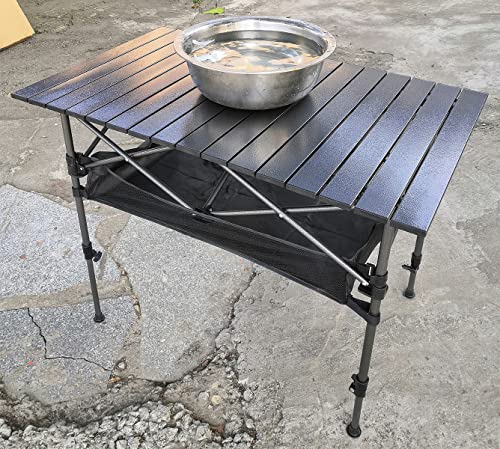 Itta Top Aluminum Folding Camping Table Lightweight Outdoor Roll Up Camping Picnic Bbq Desk Laptop Banquet Table With Storage Bag- Adjustable The Height Of Any Leg #TOP7