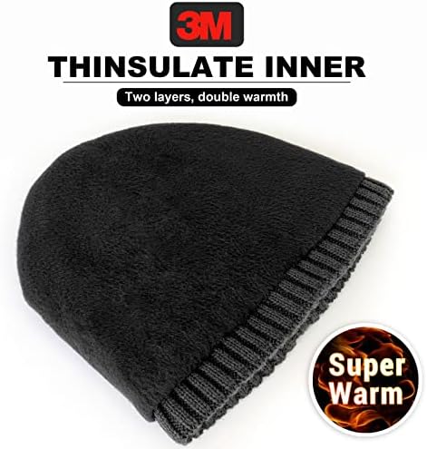 Migliore Wear Beanie Hat for Men Women, Winter Thermal Hat Wooly Hat, Soft Warm Lined Knit Hat for Winter, Driving Running Cycling, One Size Fits All