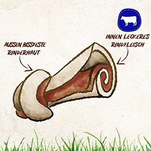 8in1 Delights Beef Knochen L - gesunder Kauknochen für sensible große Hunde, hochwertiges Rindfleisch eingewickelt in Rinderhaut, 1 Stück