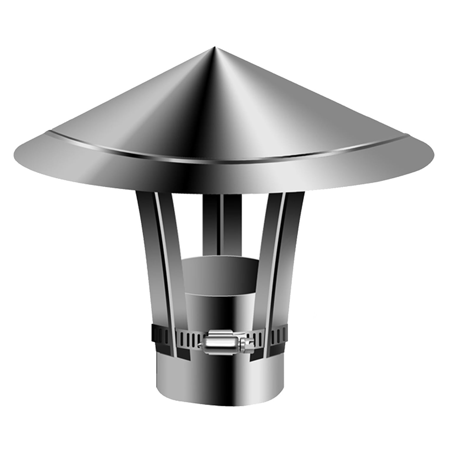 Chimney rain Cap, 201 Stainless Steel Chimney Cap 50-300mm Adjustable Roof Cowl Round Rain Flue Pipe Vent(160mm)