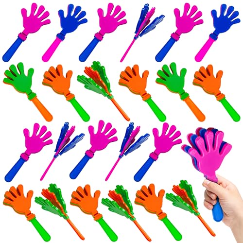 Playbees Colorful Hand Clappers - 24 Pack - 7" Noisemakers for Ultimate Party Fun - Sporting Spectacles, Birthday Extravaganzas, and Graduation Celebrations
