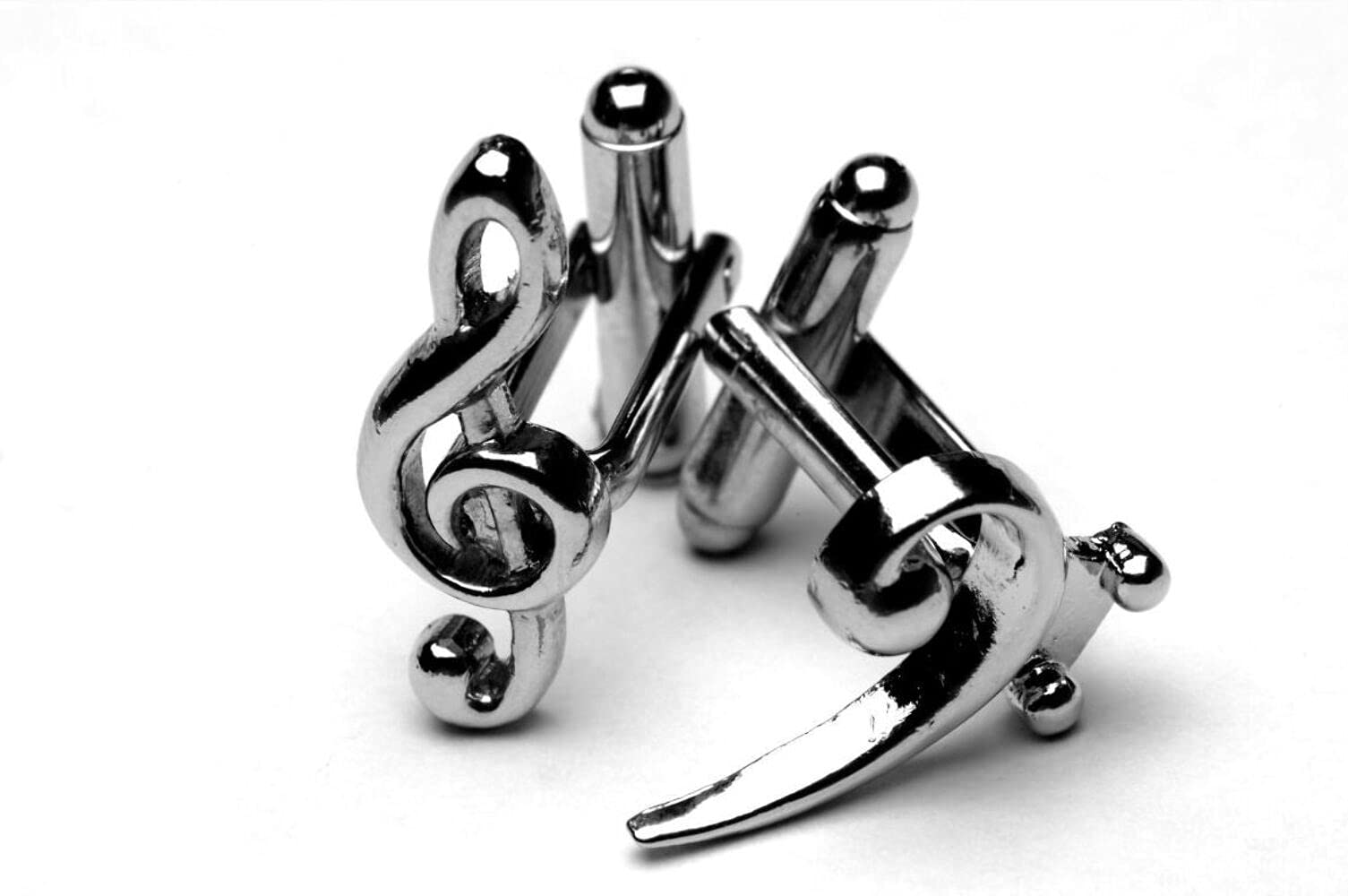 Bass/Treble Clef Silver-Plated Cufflinks