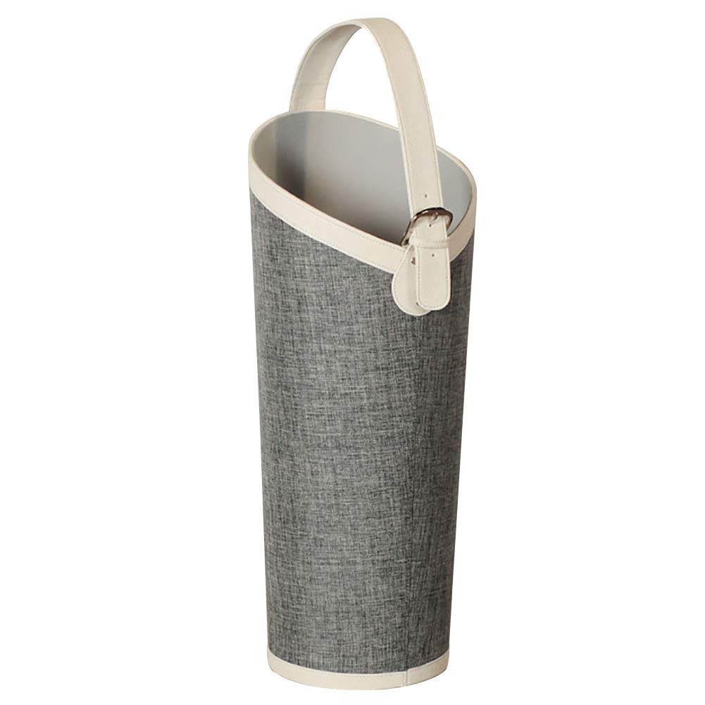Porte-parapluie gris cuir CHEWYNP S avec bac d'égouttement en plastique