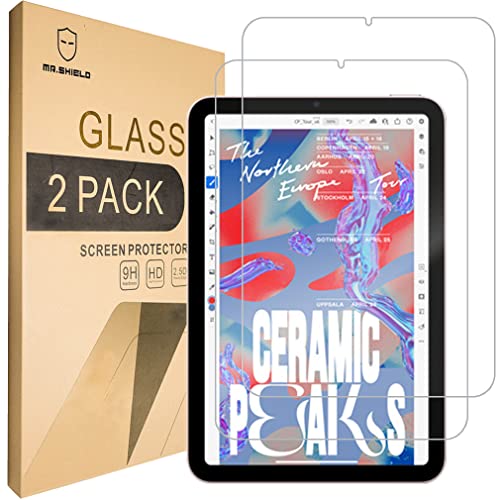 Mr.Shield [2-PACK] Designed For iPad Mini 6 (6th Generation, 8.3 Inch) 2021 [Tempered Glass] Screen Protector with Lifetime Replacement