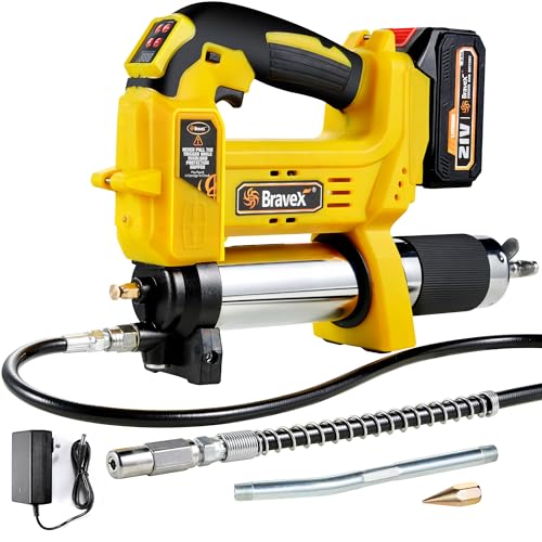 Bravex Electric Grease Gun, Battery Powered 12,000 PSI Cordless...