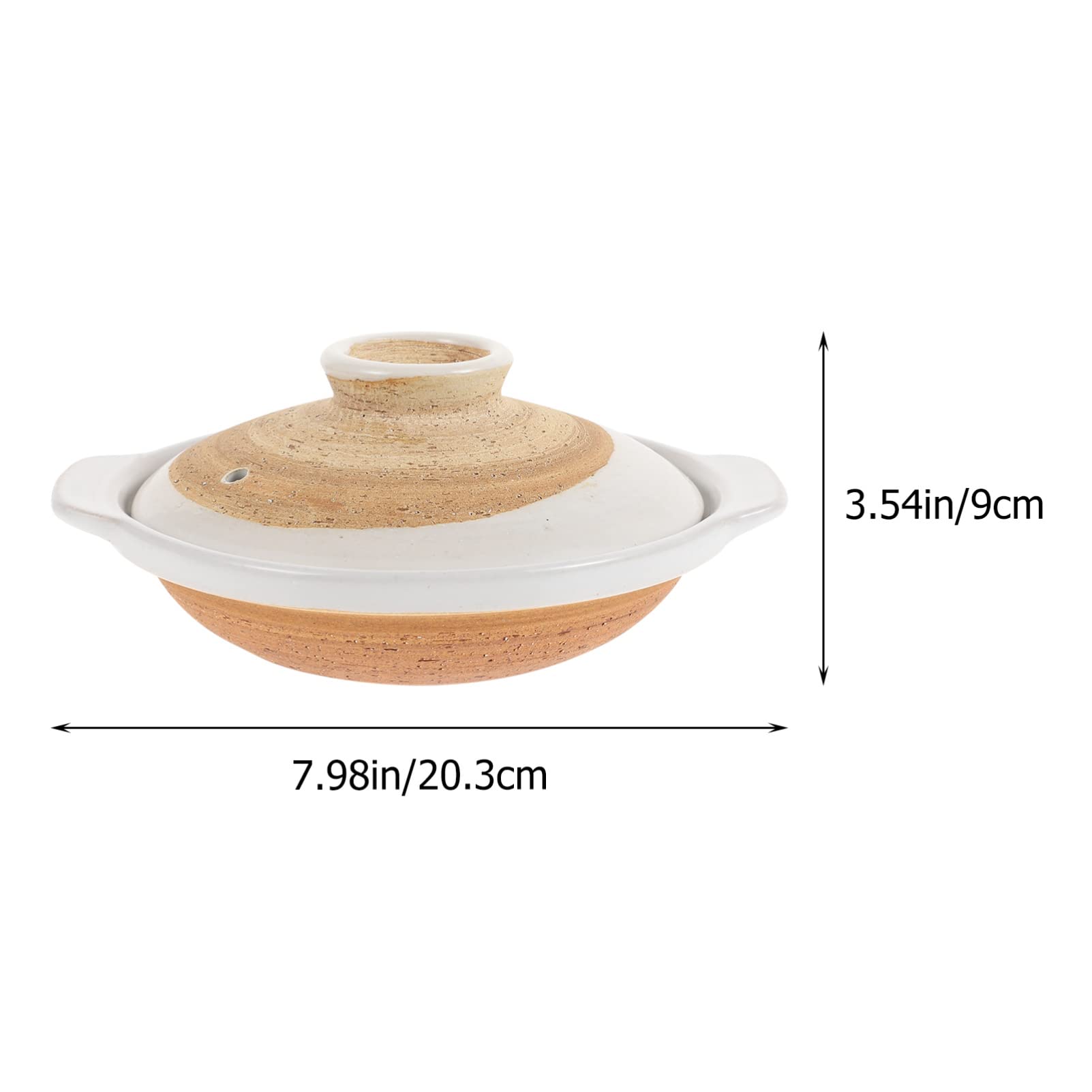 BESTonZON Cacerola de cerámica de arcilla japonesa Sumi Kannyu Donabe antiadherente olla de tierra china con tapa para olla caliente Dolsot Bibimbap sopa 18 cm C