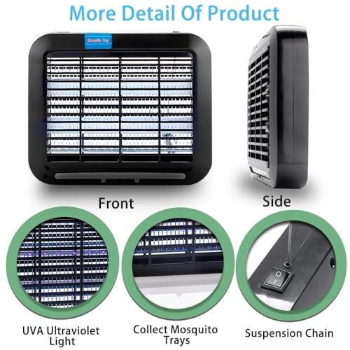 Image of Electric Mosquito Killer, Fly Insect Killer Machine, Insect Bug Zapper,Fly Catcher and Trap Killer LED Lamp for Restaurants,Home,Office,Bedroom-Rechargeable Night Lamp (Black-202)
