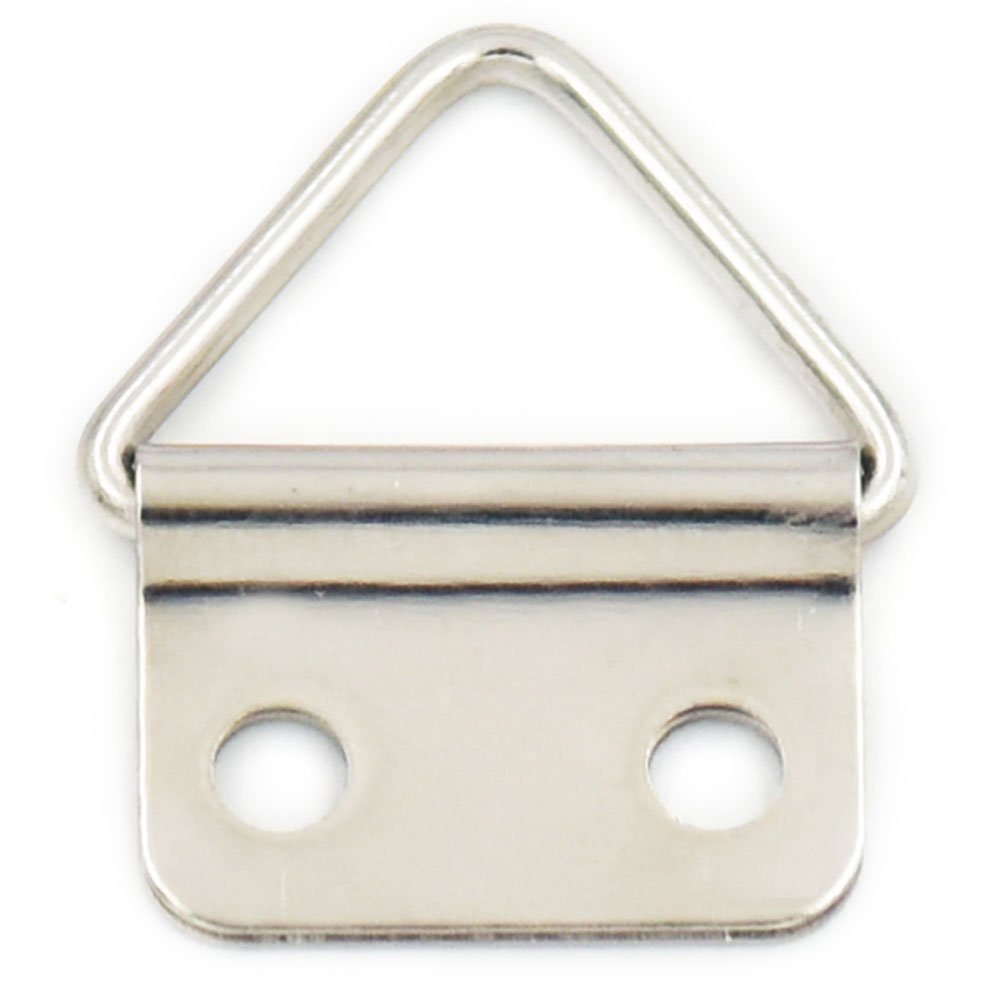 fujiyuan 50 pcs 15mm Double Hole Triangle Ring Picture Frame Hanger Strap