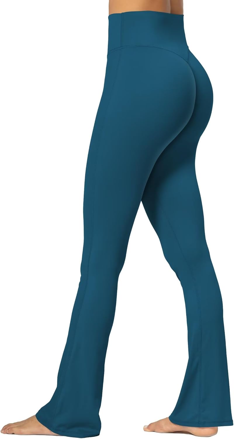 Sunzel No Front Seam Mini Flare Leggings for Women, Invisible Butt Scrunch Flared Yoga Pants with Tummy Control