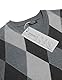 COOFANDY Herren Pullunder V-Ausschnitt Ärmellose Strickweste Karierte Baumwolle Knitted Vest für Herbst Winter Grau XXL