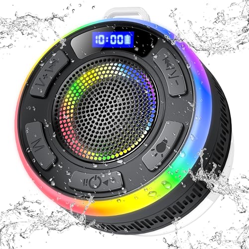 Waterproof Shower Speaker, Bluetooth 5.3 Bathroom Speaker...