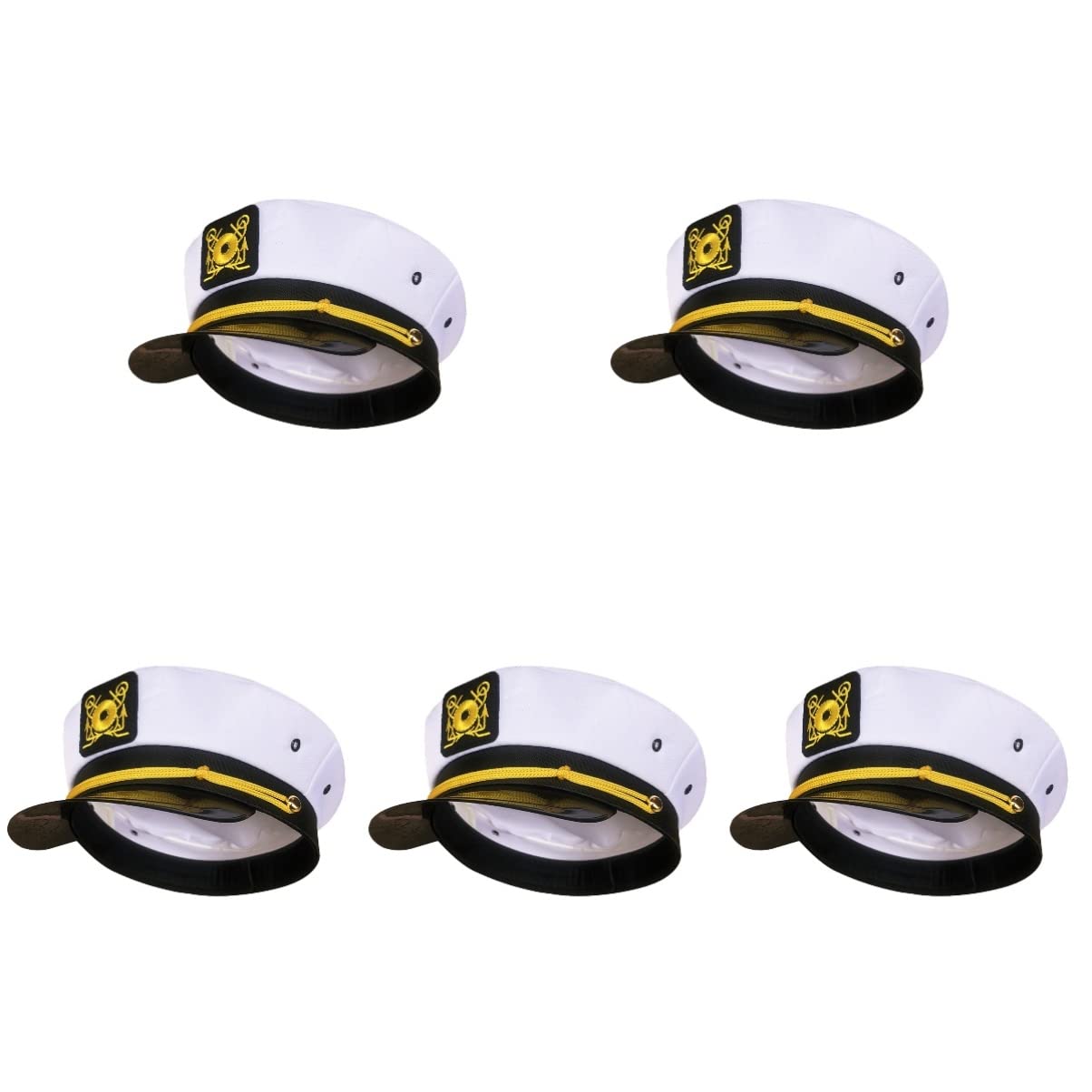 ABOOFAN Costumi Cosplay 5 Pezzi Cappello da Capitano per Yacht Cappello da Capitano Unisex da per Barca da da da Marinaio da Uomo