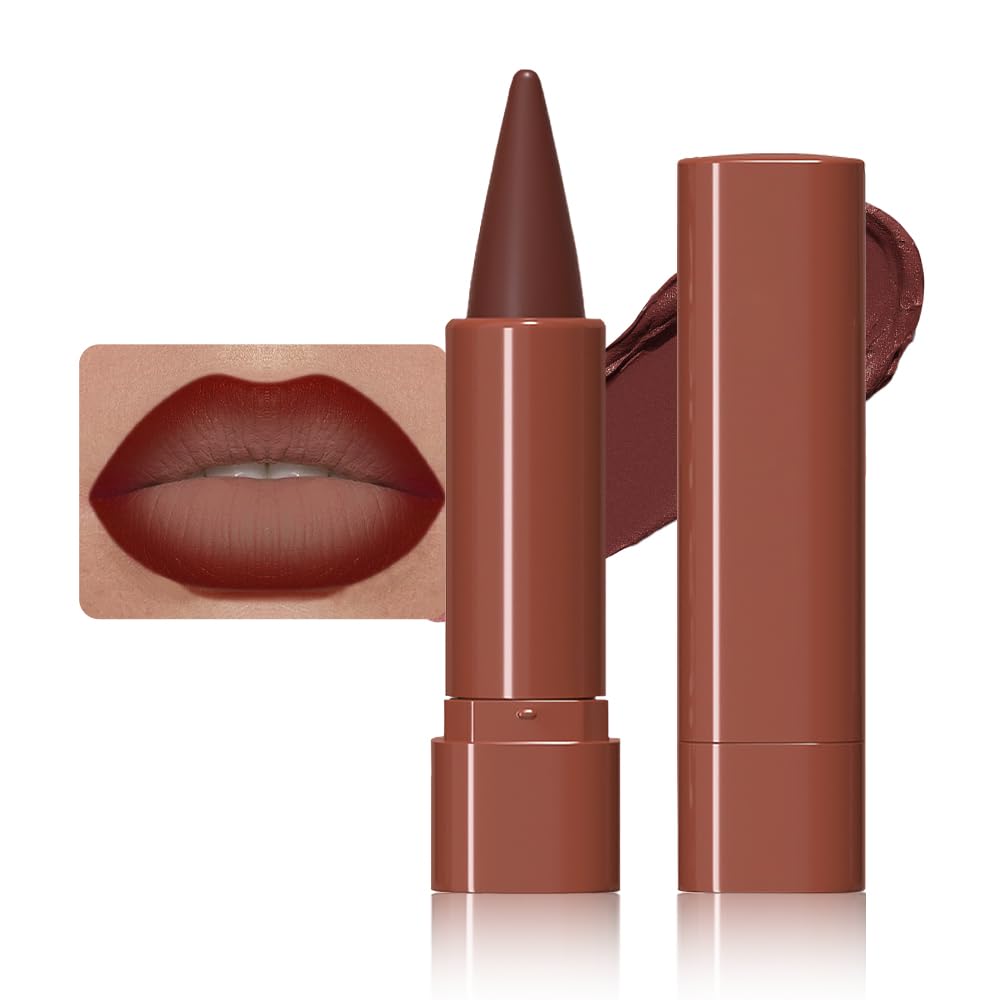 BINGBRUSH 2-in-1 Gradient Lip Liner & Lipstick Combo,Matte Longwear Waterproof Lip Pencil with Cone Tip,Smudge Proof Crayon for Flawless Ombre Contour