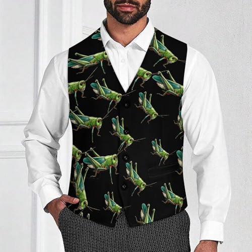 Grasshopper Men's Suit Vest Slim Fit Business Dress Party Pattern Waistcoat Vest Top2