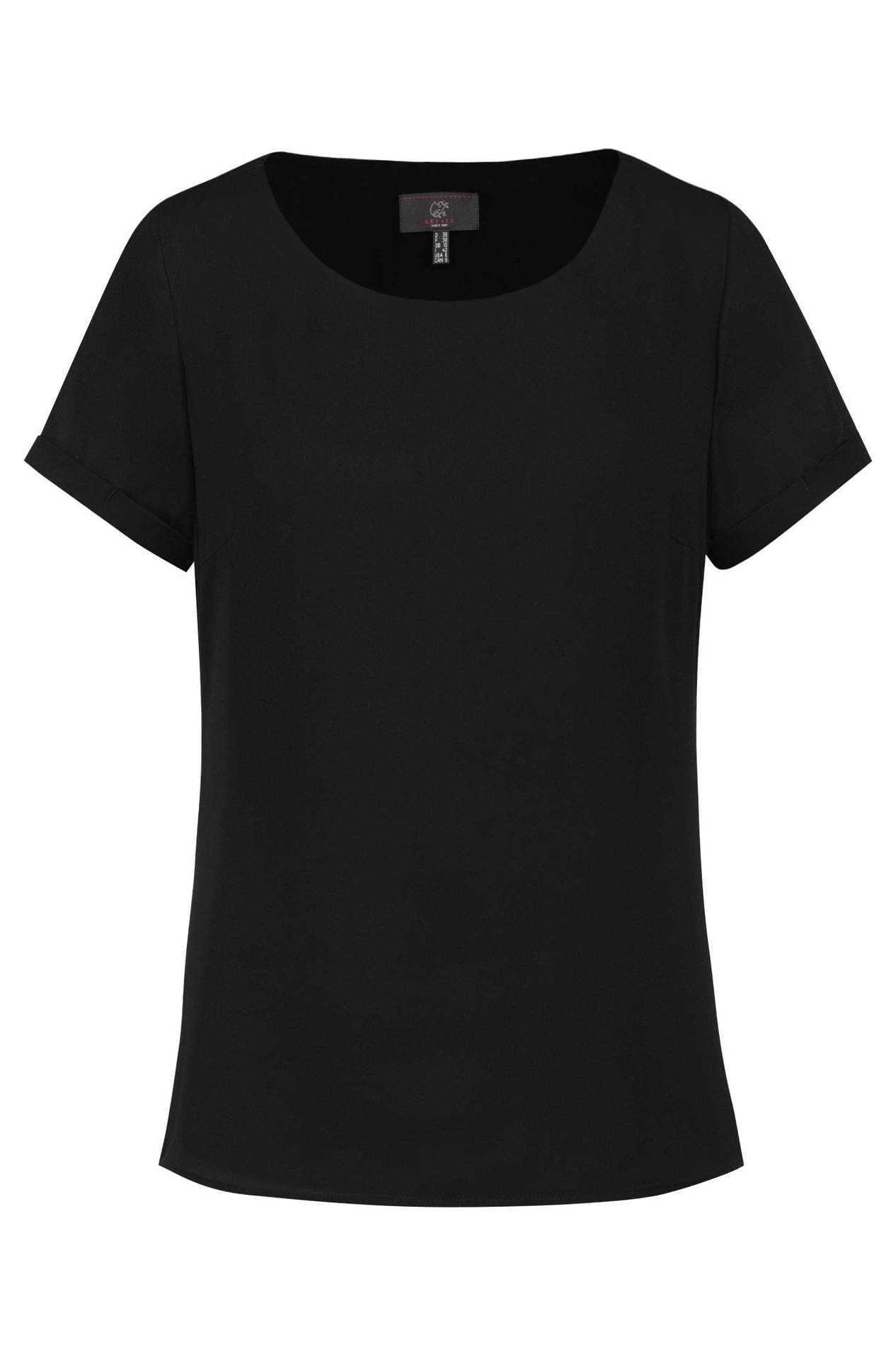 GREIFF Chiffon Damen Chiffon-Bluse Kurzarm Rundhals Regular