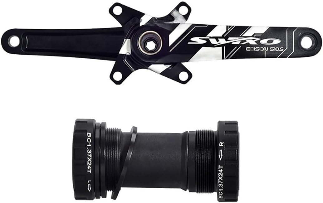 Mechanizm Korbowy MTB Tarcza Rowerowa 170 Mm Mechanizm Korbowy Do Roweru Górskiego Do Roweru Szosowego BMX (Color : Black, Size : 170mm Crank+BB)