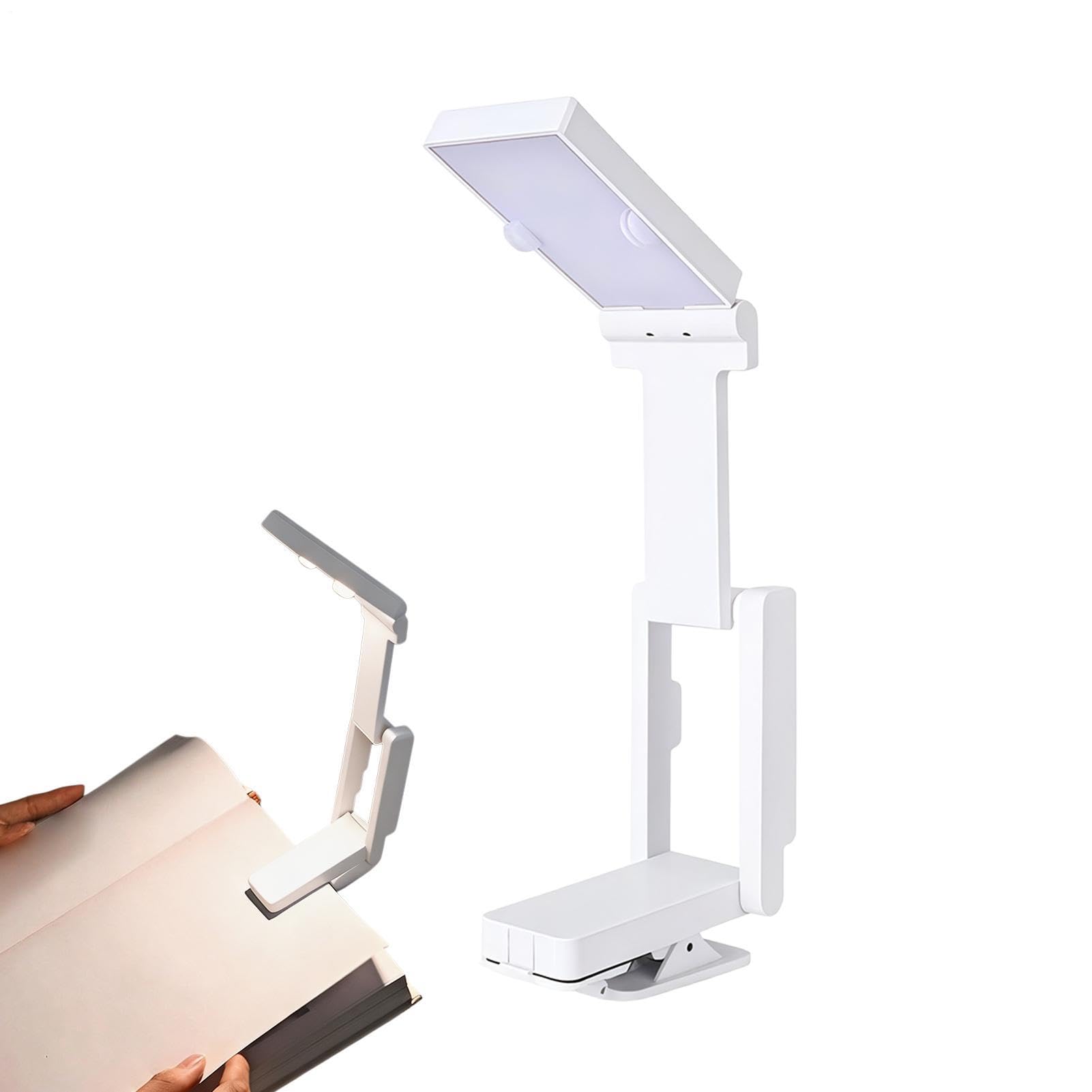 Clip On Reading Light - Portable Foldable Adjustable Reading Light with USB Port - Long Battery Life | Adults Bedroom Living Room Home School Study Work Office Makeup