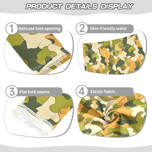 KLL Military Camouflage Pattern Safari Little Girls Cotton Pants Fashion Full Length Leg Yoga Pants Exercise3