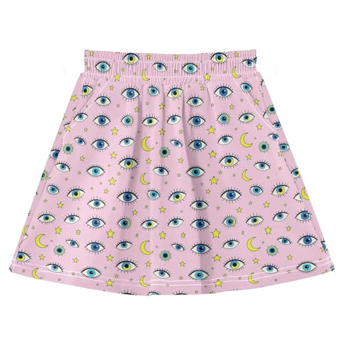 Jupe-short coton enfants anti-frottement avec poches intégrées motif rose