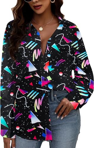 Image of ASTANFY Hawaiian Shirt Women Hawaii T-Shirt Tropical Floral Printed V Neck Shirts Soft Cool Summer Beach Button Up Blouse