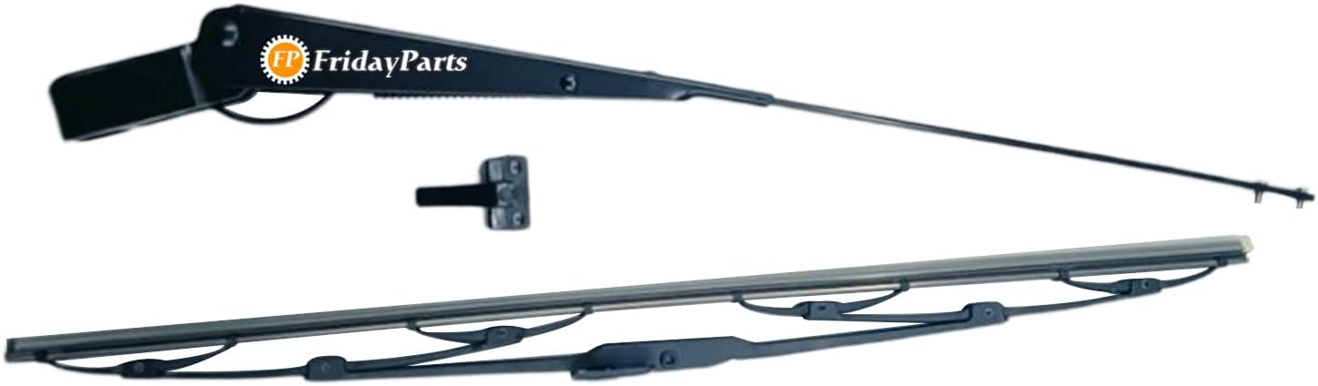 FridayParts Wiper Arm & Wiper Blade Compatible for Komatsu Excavator PC200-6 Engine 6D95 Replacement