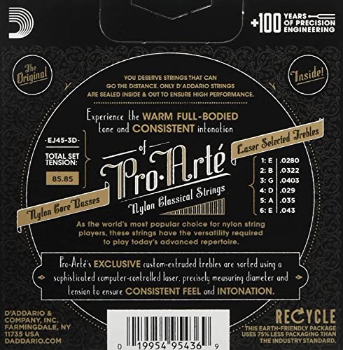 D’Addario Corde Guitare Classique | Cordes Pro-Arte EJ45-3D | Cordes en nylon pour guitare classique | Normale, 3 jeux… - Les Beatles, Paul McCartney, John Lennon, RIngo Starr, George Harrison D'Addario Corde Guitare Classique | Cordes Pro-Arte EJ45-3D | Cordes en nylon pour guitare classique | Normale, 3 jeux… – Image 4