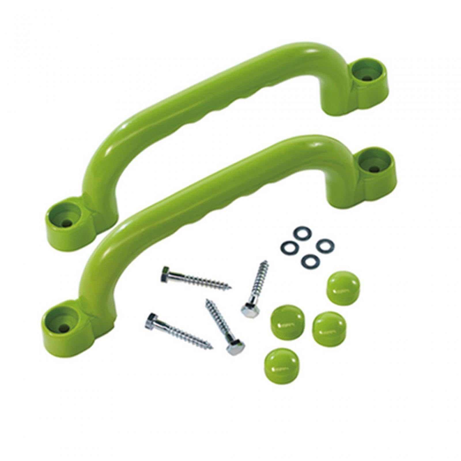 Baoblaze 2Pcs Playground Accessories, Playhouse Grab Handle Bars, with Screws, Climb Play Playroom Ladder Handles for Park, Backyard Tree House Playhouse, light Green