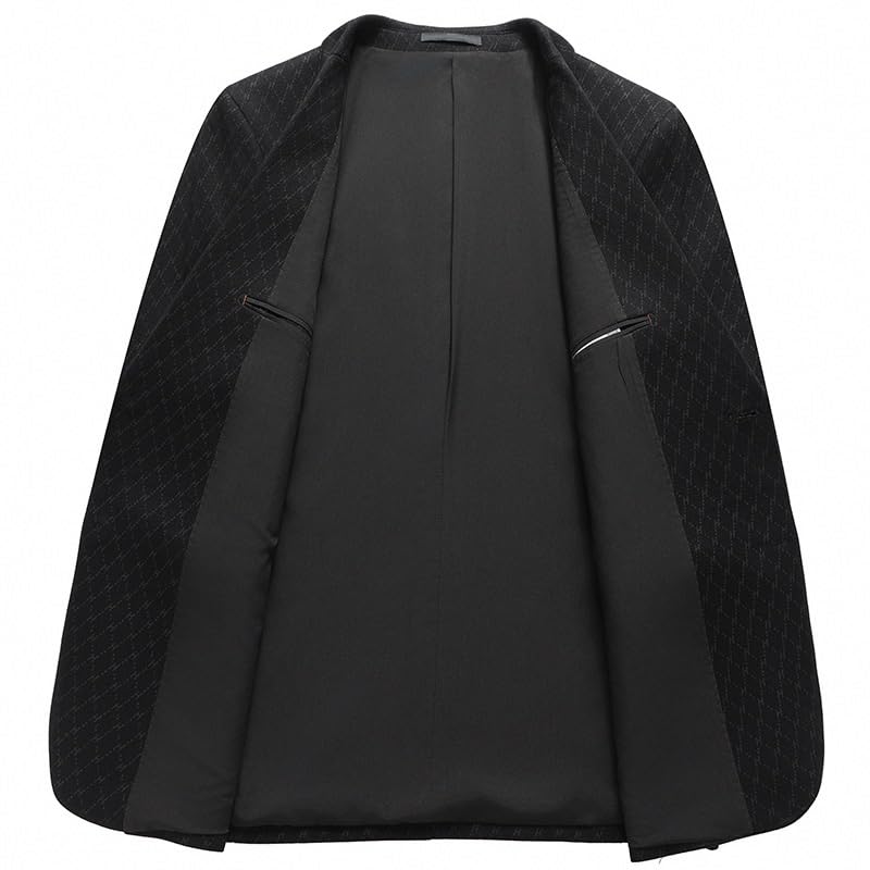 Mens Black Casual Slim Fit Sport Coats One Button Stylish Business Suit Jacket3