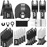 VEVOR 30-Piece Oscillating Saw Blades, Quick Release Multi Tool Blades Kits, 8 Types Oscillating Multitool Blade for Wood Plastic Metal, Compatible with Dewalt Ryobi Milwaukee Hitachi Chicago Fein