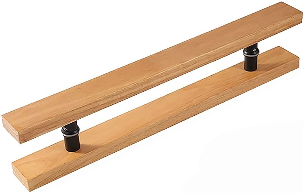 OIFAODAO Glass Door Handle, Solid Wood Door Handle,Double-Sided, Armrest Pulls,Back to H-Shaped(Hole Distance 600mm)