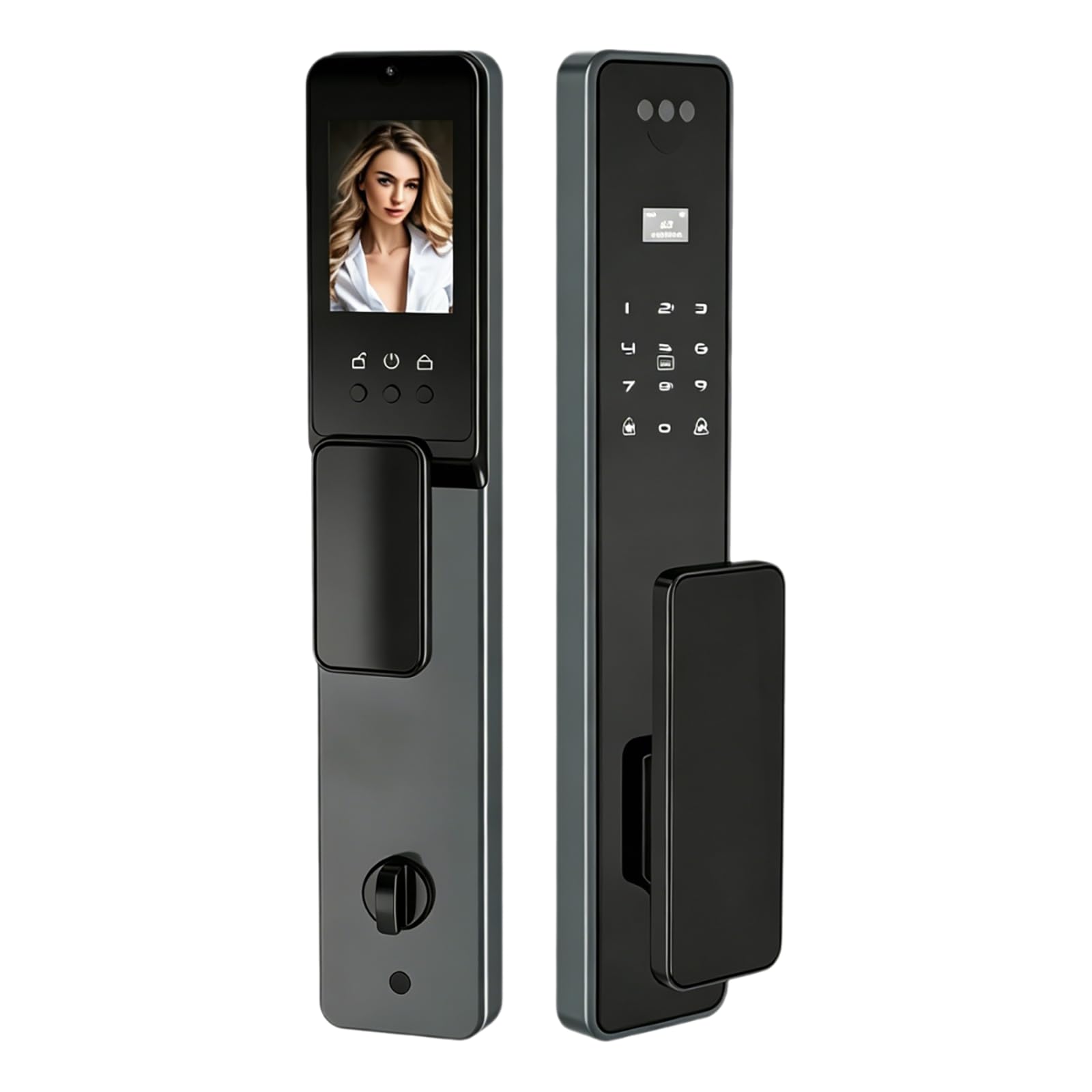 Serrure de porte intelligente avec caméra, empreinte digitale, mot de passe et accès aux cartes – Entrée sans clé pour la sécurité à domicile