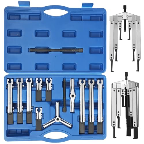 13-TLG Lagerabzieher Set | Breite 45-135mm, Tiefe 105-265mm | Einstellbare 2 & 3 Backen Abzieher | Innen- und Außenabzieher Zahnrad Abzieher Kugellagerabziehe Parallelabzieher Radlagerabzieher Auto