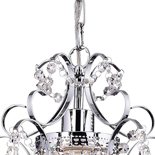 Plug In Pendant Lights With K9 Crystal，Hanging Lamp With 15Ft Clear Cord & On/Off Switch，Mini Chandelier For Closet Living Room Girls Room Bedroom Nursery #TOP5