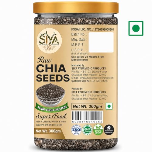 Image of Siya Premium Raw Chia Seeds 300 g (Pack of 3 box) - Healthy Raw Seed | Clean Chia Seeds for Eating | Healthy Snacks | Calcium and Protein Rich Seed (100% Organic)