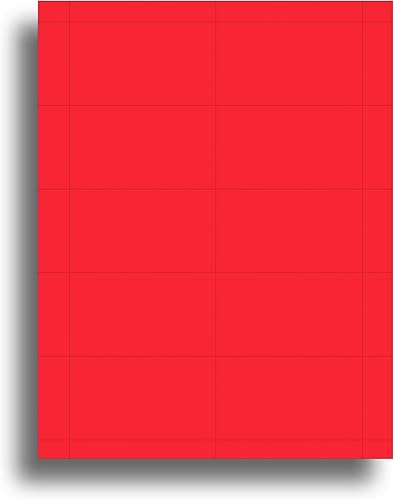 Tarjetas de visita de colores, 25 hojas, 250 tarjetas de visita, inyección de tinta y láser, 10 por hoja (rojo)