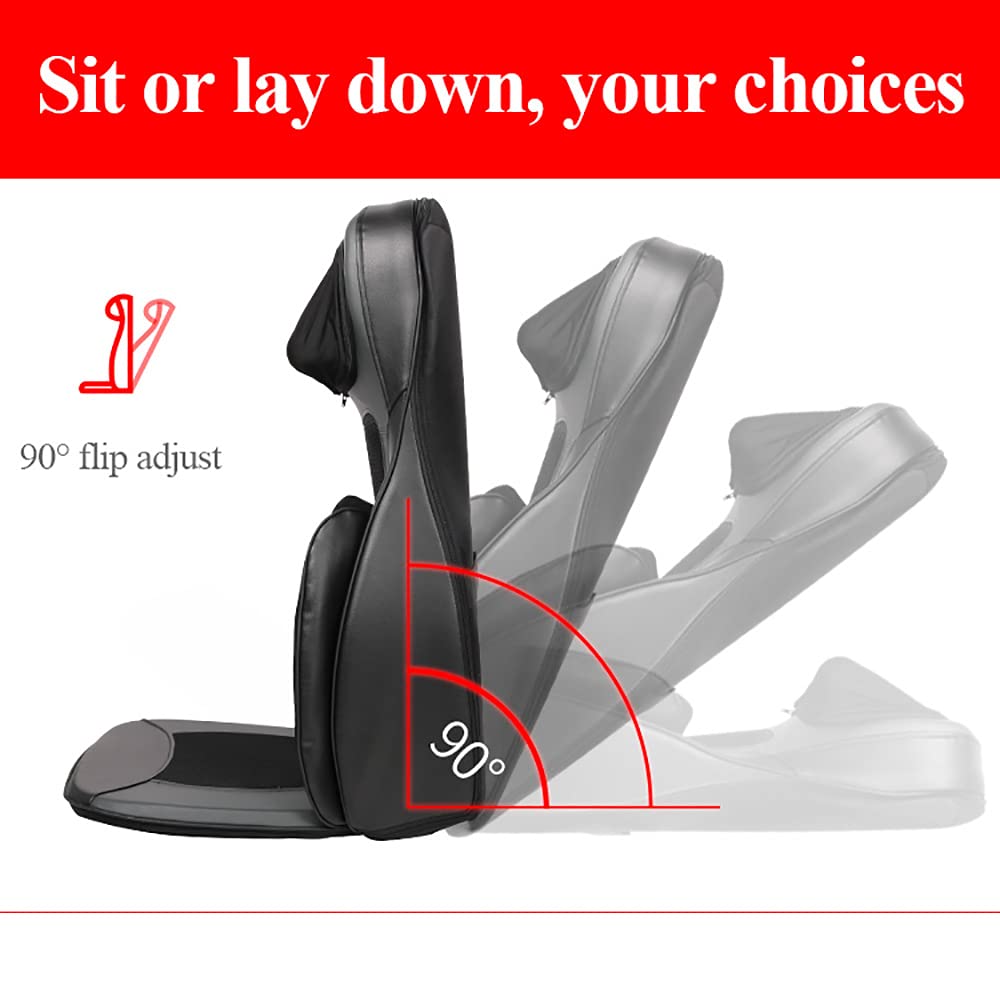 Cojín de masaje Shiatsu para asiento de masaje para espalda y cuello, 70 W, 3 tipos de masaje de espalda, cuello y espalda, función de calor de espalda, altura ajustable (negro)