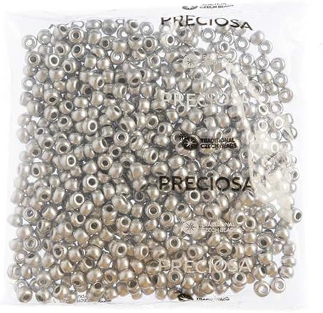 Preciosa Czech Seed Beads 32/0 (8mm) Silver - 250g Bulk Bag Beads for Jewelry Making and Crafts
