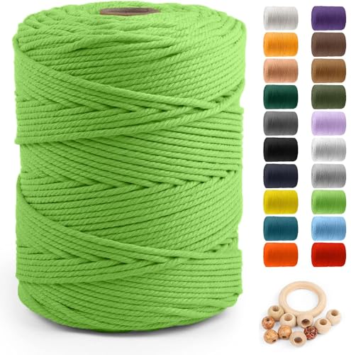 Macrame Cotton Cord 5mm x 300m Apple Green