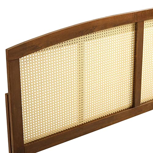Modway Halcyon Cane Woven Rattan Headboard, Queen, Walnut #TOP3