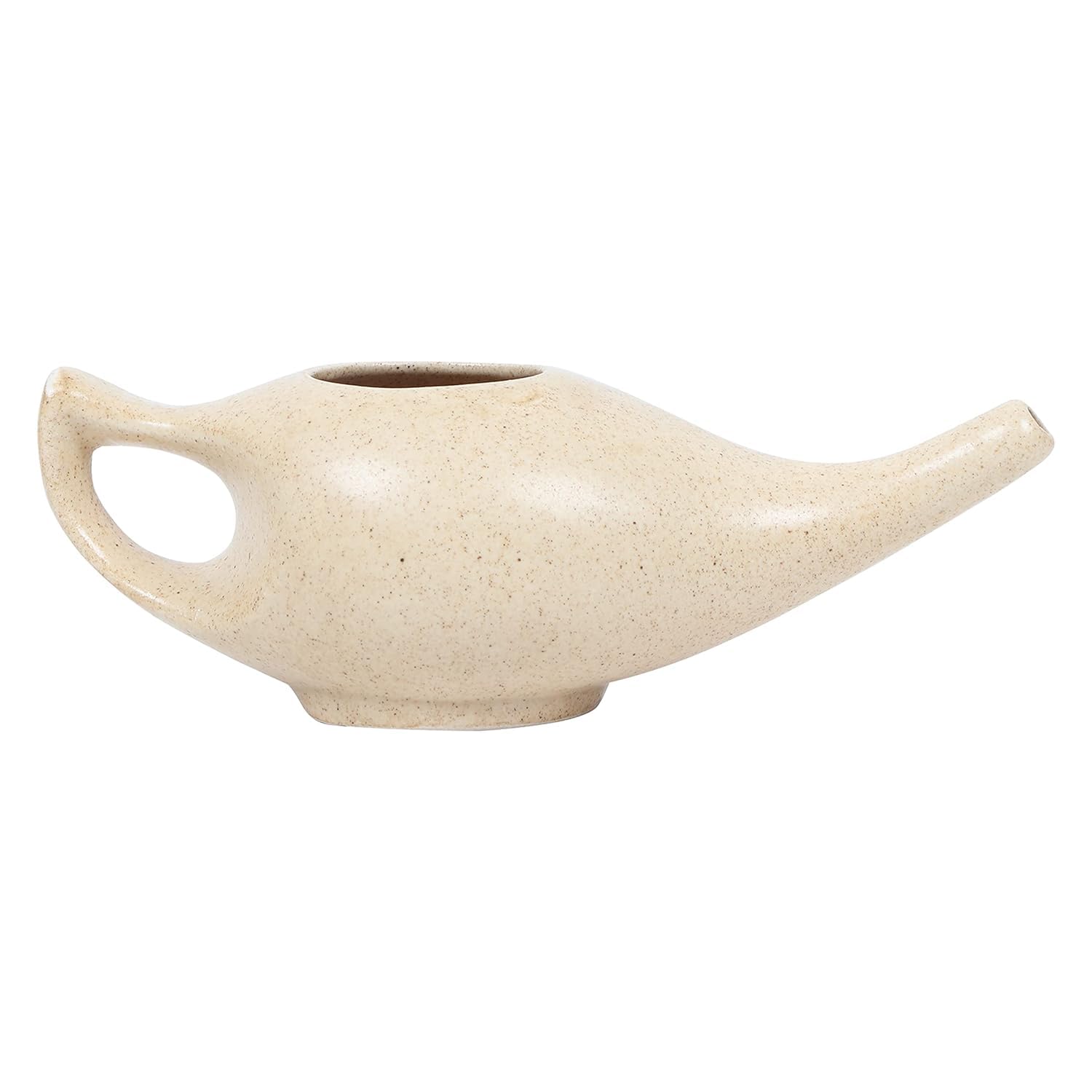 QIMACPLUS Leak-Proof Durable Ceramic Jal Neti Pot | Non-Metallic, Lead-Free, Microwave & Dishwasher Safe with Comfortable Grip | 1 PCS (Brown Matt - 220 ML) 2