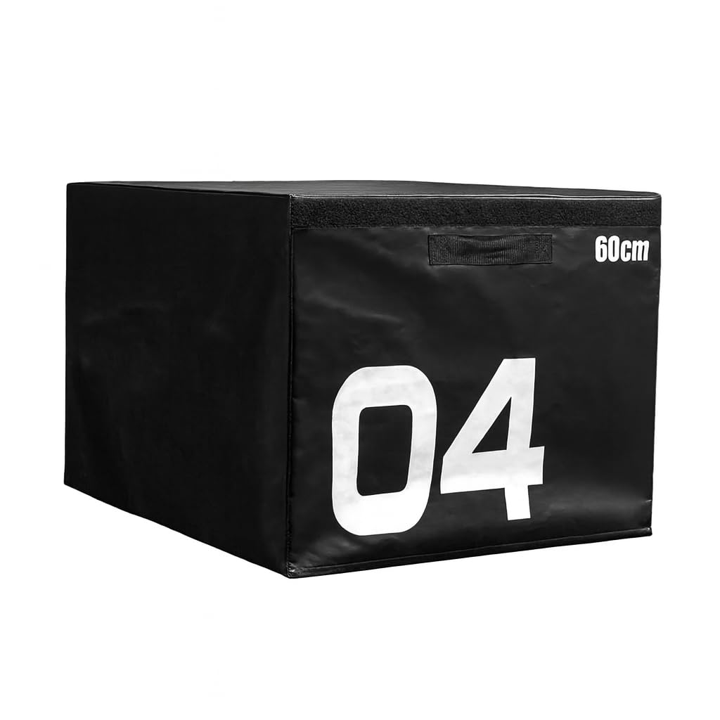 Plyometric Jumping Box Set Soft Foam Stackable Exercise Fitness Gym Plyo Boxes | Premium Stackable Plyo Boxes for Home & Commercial Gyms - Available Individually or Full Set (90 x 75 x 60cm Black)