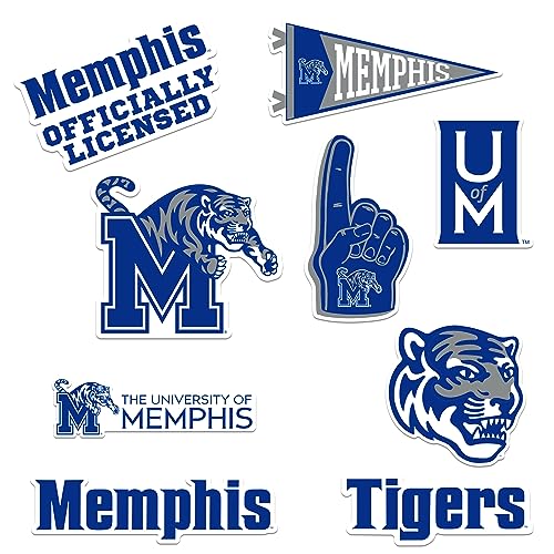 University of Memphis 8ct Vinyl L Deluxe Stickers, Indoor/Outdoor, Set of 8